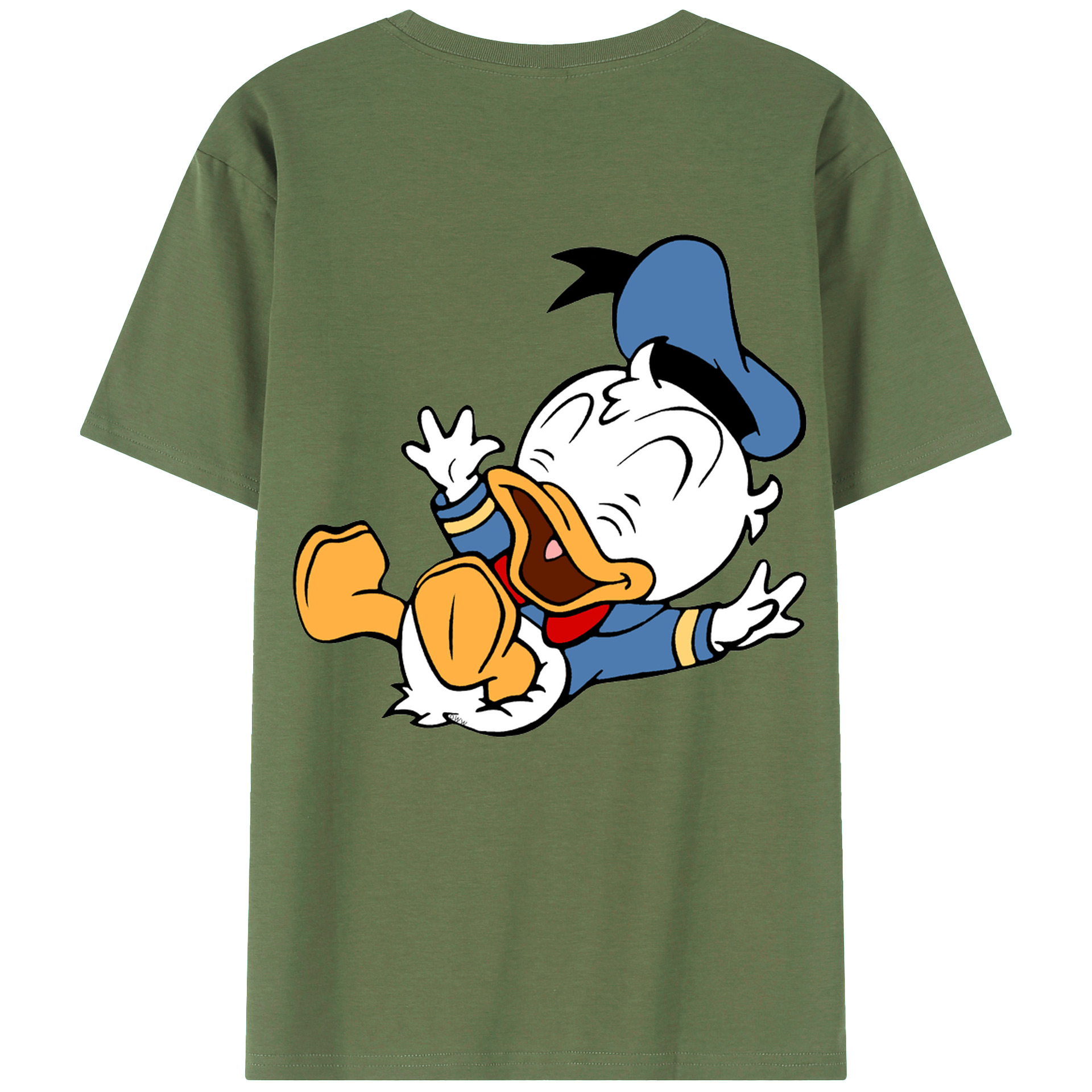 ミッキーマウス Mickey Mouse 綿100％ メンズ半袖Tシャツ（バックプリント） 通気性